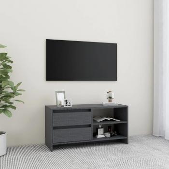 Mueble para TV gris de madera maciza de pino 80x31x39 cm