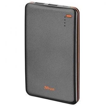 Trust Urban Thin Powerbank - Batería externa extra fina para dispositivos móviles de 8000 mAh, negro
