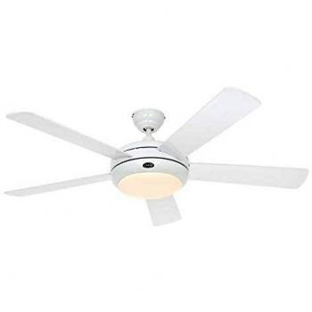 CasaFan 9513261 - Ventilador de techo con luz, TITANIUM blanco satinado / blanco