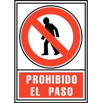 Señal Prohibido el Paso Archivo 2000 - 6174-05 RJ - PVC Rojo y Negro - Tamaño A4 (210 x 297 mm)