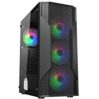 Caja Semitorre COUGAR MX110 RGB con Ventiladores de 120mm Preinstalados, Compatible con GPU de 305mm y Radiador AIO de 240mm - Color Negro