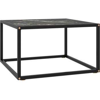 vidaXL Coffee Table Black with Black Marble Glass 60x60x35 cm
