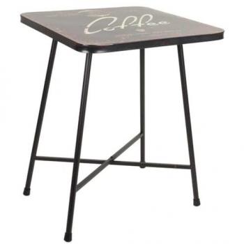 Mesa cuadrada de metal negra 60x60x77h cm de estilo Industrial WANDERLUST DECO