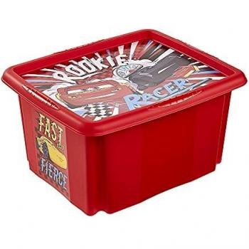 Caja de Almacenamiento con Decoración, con Tapa, 24 Litros, 41,5x35,5x22, Cars, Colección Paulina