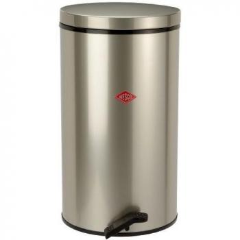 De pedal con cubo de la basura 32L de acero de plata de decir 570 x D.tapa de plata 310mm