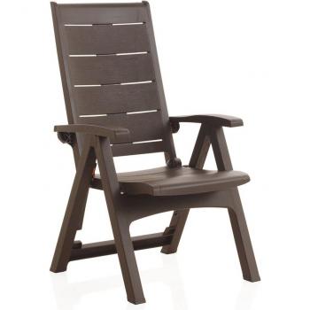 Sillón multiposiciones de alta calidad en legno wengue con diseño ergonómico