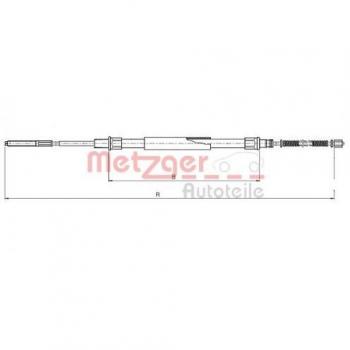 Metzger 19.102E Cable de accionamiento, freno de estacionamiento