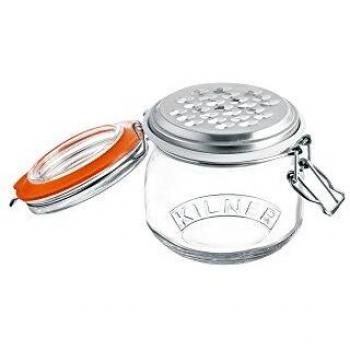 Kilner Rallador con Bote de Vidrio 0,5L - Set de Rejilla y Almacenamiento