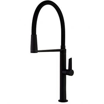 Grifo de Fregadero de Cocina Monomando Negro Mate con Caño Extraíble y Flexible de Silicona Negro - Ramon Soler