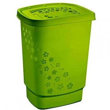 Rotho Flowers Colector de lavandería 55l con tapa, Plástico