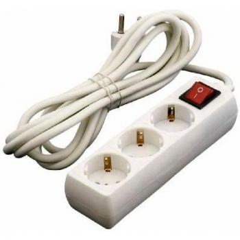 Duolec 900R72 - Base de enchufe múltiple con interruptor de 3 tomas T/T 1,5 m Duolec