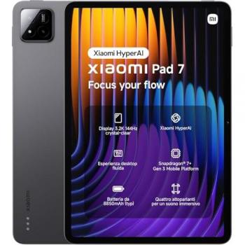Xiaomi Pad 7 Tableta Inteligente 8GB+256GB Snapdragon 7+ Gen 3 Pantalla de 11.2 3.2K 144Hz Batería de 8850mAh Carga R