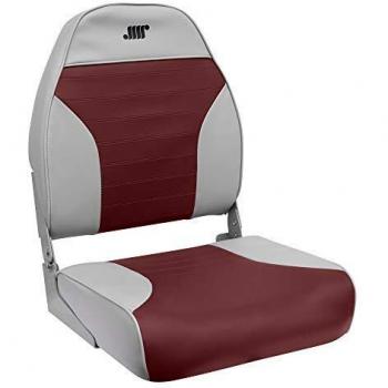 Wise High Back Chaise Boat Seat - Gray/Red, Medium