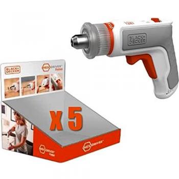Black+Decker Expositor Atornillador 3,6v 5 Unidades