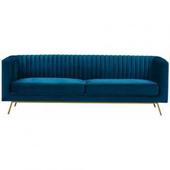 Sofá de 3 plazas Rendez-Vous Déco en terciopelo azul oscuro Gatsby