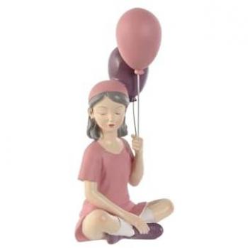 Figura Decorativa Home ESPRIT Rosa Malva Chica 10,5 x 7,5 x 21 cm
