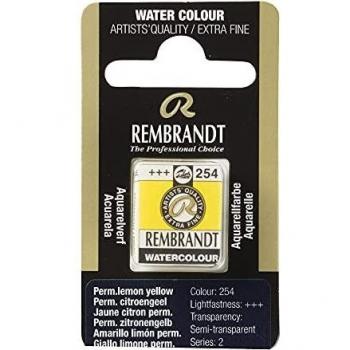 Talens : Rembrandt Watercolour Paint : Half Pan Permanent Lemon Yellow