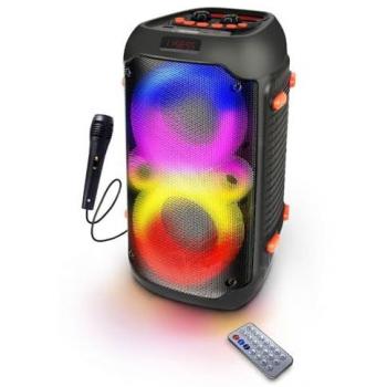 Altavoz Bluetooth Portátil Esperanza EP156 Negro 20W con FM, LED RGB y Batería de 5h