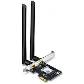 TP-Link Archer T5E - Tarjeta de Red WiFi Gigabit AC1200 + Bluetooth 4.2, Chipset Inter AC7265 con 2 Antenas Desmontables de Alta Ganancia 5dbi, Compatible Windows 11/10/8.1/8/7