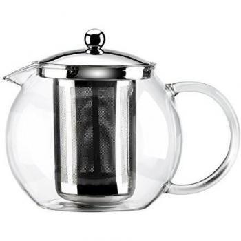 IRIS 3323 Tetera/infusionera para 6 Tazas, Acero Inoxidable, Plata, 18 x 14.5 x 16 cm