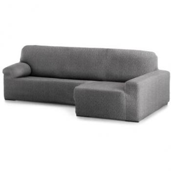 Funda Chaise Longue brazo largo derecha bielástica Roc gris oscuro 250 - 360 cm