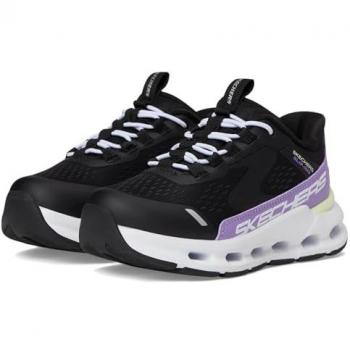 Zapatillas Skechers Glide-Step Vista Lane para niña, color negro/morado, con tecnología Slip-ins, lavables en máquina y suela de memory foam