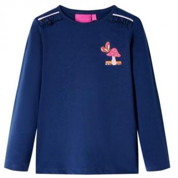Camiseta Infantil de Manga Larga Diseño de Seta Jersey Ropa Azul Marino 116