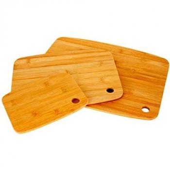 FIVE Set de 3 tablas de bambú, Madera, Tamaño pequeño: 19x14x0.8cm Tamaño mediano: 22x29x0.85cm Tamaño grande: 37x28x0.8cm