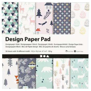 Papel para scrapbooking pastel naturaleza 15,2 x 15,2 cm - 50 hojas