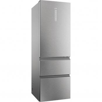 Frigorífico Combi Haier HTW5618CNMG, 1.85m, No Frost, Tres Puertas, Acero Inoxidable, Clase C