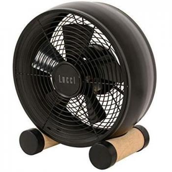 Ventilador de mesa Breeze, negro/ceniza, Ø 20 cm, silencioso