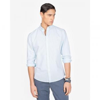 Camisa de hombre slim rayas - Turquesa Mediterráneo