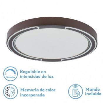 Plafón FABRILAMP Asher Marron 72w 5616lm 6x50x50cm con control remoto, regulador de intensidad y memoria