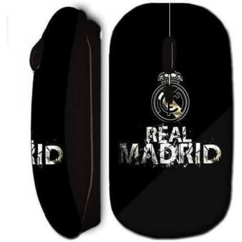 Ratón Inalámbrico Real Madrid Fútbol Negro con Llave USB Wifi - Compatible Mac y PC