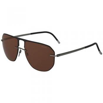 Silhouette Accent Shades Sunglasses Black/Dark Brown for Men, ONE SIZE