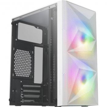 Mars Gaming MC-ME Caja de Ordenador Gaming Minitorre, Ventana Lateral de Cristal Templado, Iluminación FRGB, USB 3.0, Blanca