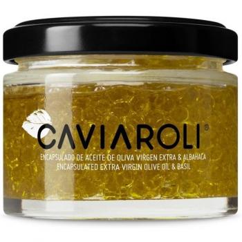 Caviaroli - Encapsulado de Aceite de Oliva Virgen Extra con con Aroma de Albahaca - Perlas de Aceite Gourmet para Aliño o Decoración - 50 g