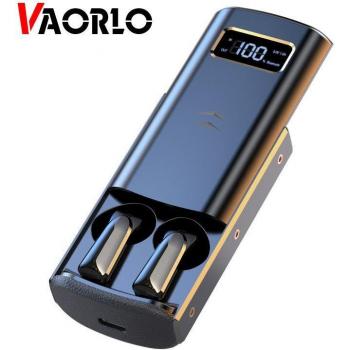 Estuche Deslizante VAORLO Auriculares TWS 1500mAh Gran Capacidad Power Bank HiFi Estéreo Bajo Auriculares Deportivos Impermeables para Todos los Smartphones Verde