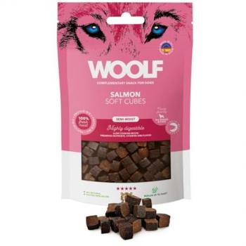 Cubos Suaves Semihúmedos de Salmón Woolf para Perros - 10 Bolsas x 100 g