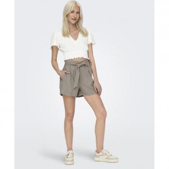 Shorts Mujer Only Modelo Laris Life Hw Belt Color Tostado