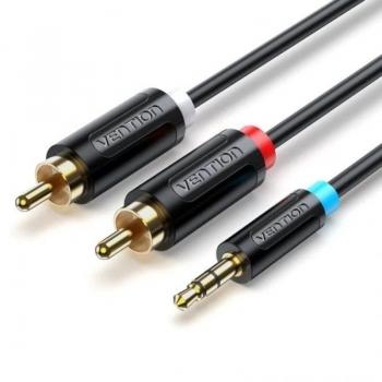 Cable Estéreo Vention 3.5mm a 2 RCA de 10 metros en color negro