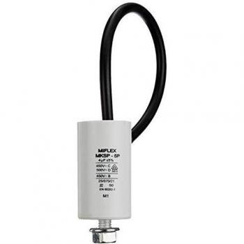 Condensador de Arranque de Motor, 4 µF, 450 V, 30 x 58 mm, dirección M8, Miflex
