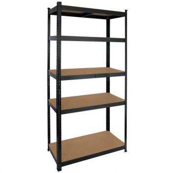Estantería Metálica 180X90X40 Cm | Color Negro | Estantería Y Banco De Trabajo | 875Kg De Carga | 5 Estantes Ajustables
