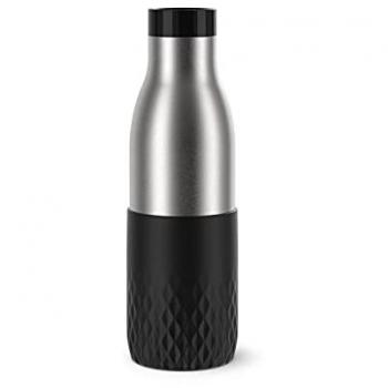Botella Térmica Emsa Bludrop Sleeve 0,5 litros, acero inoxidable, silicona antideslizante, cierre hermético Quick Press, apta para lavavajillas