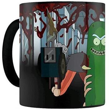Taza Térmica Cerámica Pickle Rick - Rick y Morty - 320 ml con Efecto de Cambio de Color al Calor