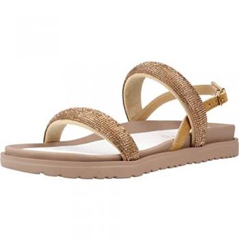 Sandalias Mujer Cafenoir C1GN9030 de dos tiras con pedrería light gold T. 37