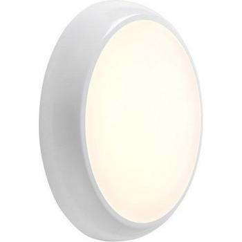 Plafón de baño Hero blanco brillo 1 bombilla 7,4cm con regulable 18W LED redondo, flush, con emergencia y sensor 150° ángulo de detección, IP65