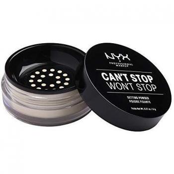 NYX Professional Makeup Polvos fijadores Can't Stop Won't Stop Setting Powder, Polvos sueltos, Acabado mate, Absorben brillos, Fórmula vegana, Tono: Light