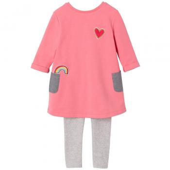 VERTBAUDET Conjunto niña vestido + leggings Rosa 2A