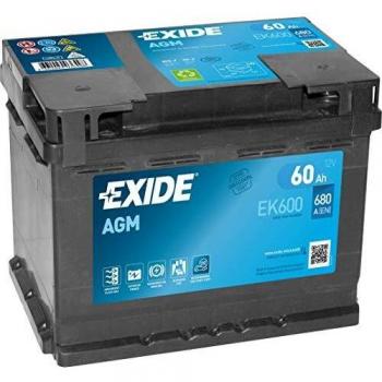 Batería de coche 12 V 60 Ah AGM de Exide Start Stop o 1510320